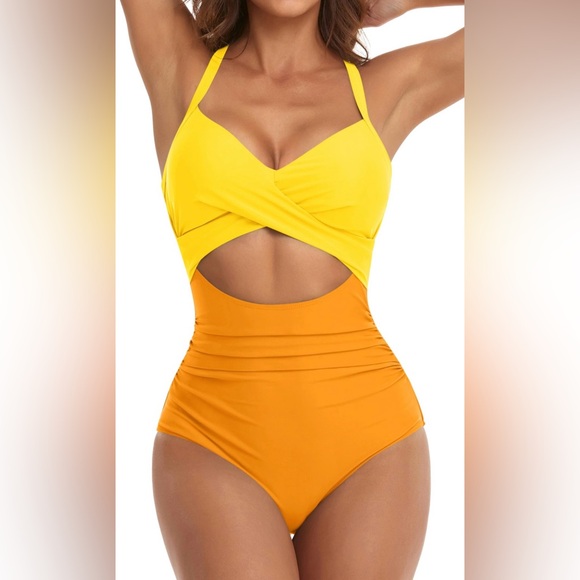 Eomenie Other - Yellow and Orange Women Swim One Piece swim suit